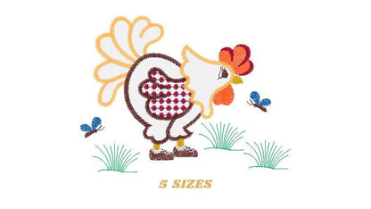 Chicken embroidery designs - Rooster embroidery design machine embroidery pattern - instant download - Kitchen embroidery file tea towel
