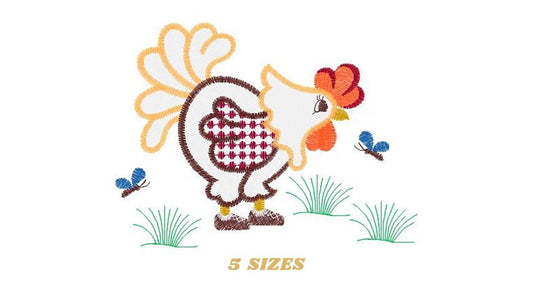 Chicken embroidery designs - Rooster embroidery design machine embroidery pattern - instant download - Kitchen embroidery file tea towel