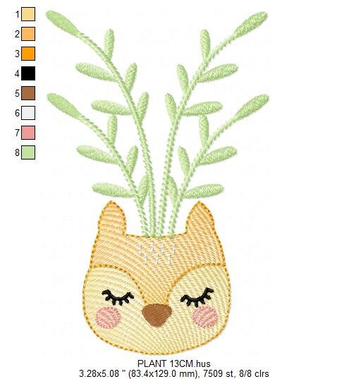 Plant vase embroidery designs - Flower embroidery design machine embroidery pattern - plant embroidery file flower pot floral vases spring