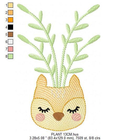Plant vase embroidery designs - Flower embroidery design machine embroidery pattern - plant embroidery file flower pot floral vases spring