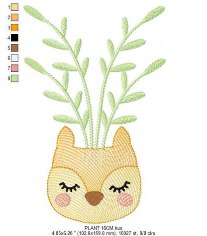 Plant vase embroidery designs - Flower embroidery design machine embroidery pattern - plant embroidery file flower pot floral vases spring