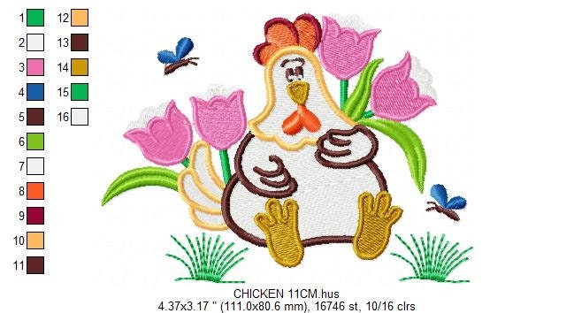 Chicken embroidery designs - Farm embroidery design machine embroidery pattern - instant download - Kitchen embroidery file Chicken applique