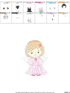 Angel with wings embroidery designs - Baby girl embroidery design machine embroidery pattern - girl with wings embroidery file pes download