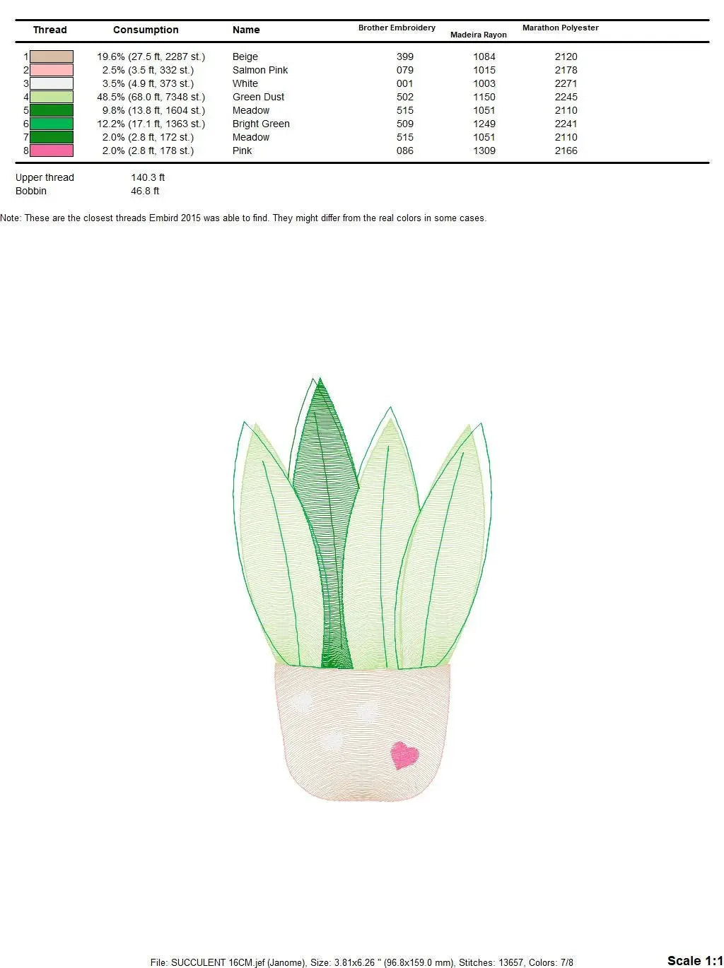 Snake Plants embroidery designs - Succulent embroidery design machine embroidery pattern - Urban Jungle design - plant embroidery file jef Marcia Embroidery