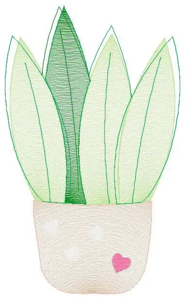 Snake Plants embroidery designs - Succulent embroidery design machine embroidery pattern - Urban Jungle design - plant embroidery file jef Marcia Embroidery