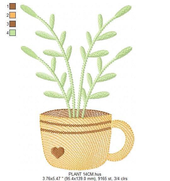 Plant vase embroidery designs - Plants embroidery design machine embroidery pattern - floral embroidery file - instant download digital file