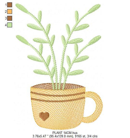 Plant vase embroidery designs - Plants embroidery design machine embroidery pattern - floral embroidery file - instant download digital file