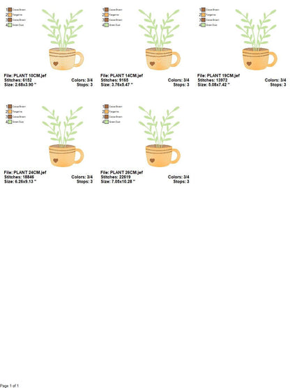 Plant vase embroidery designs - Plants embroidery design machine embroidery pattern - floral embroidery file - instant download digital file