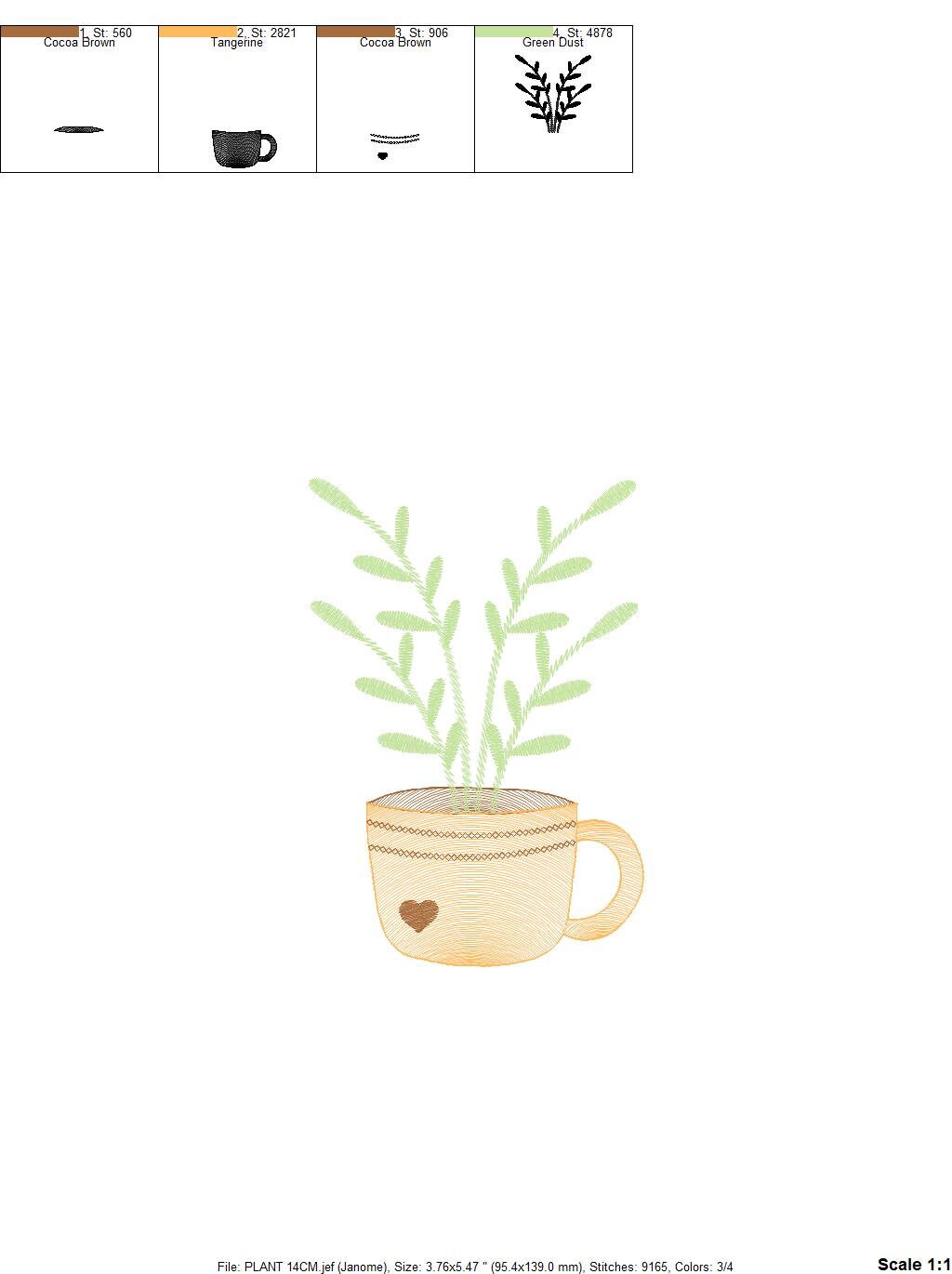 Plant vase embroidery designs - Plants embroidery design machine embroidery pattern - floral embroidery file - instant download digital file