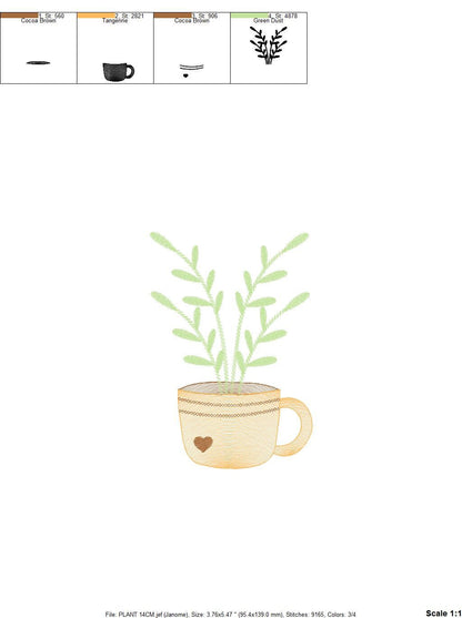 Plant vase embroidery designs - Plants embroidery design machine embroidery pattern - floral embroidery file - instant download digital file