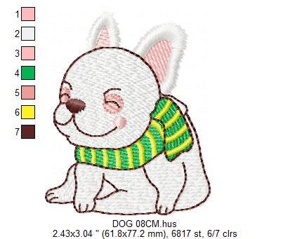 French bulldog embroidery designs - Dog embroidery design machine embroidery pattern - Puppy embroidery file - baby boy embroidery download Marcia Embroidery