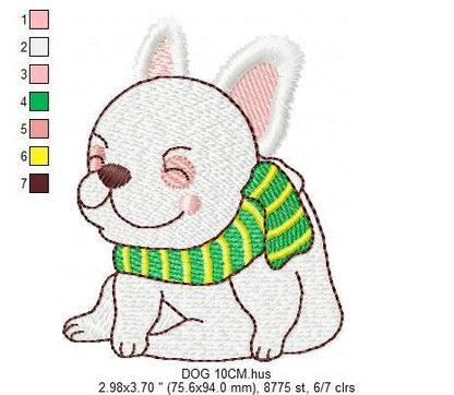 French bulldog embroidery designs - Dog embroidery design machine embroidery pattern - Puppy embroidery file - baby boy embroidery download Marcia Embroidery