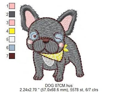 French bulldog embroidery designs - Dog embroidery design machine embroidery pattern - Puppy embroidery file - baby boy embroidery download Marcia Embroidery