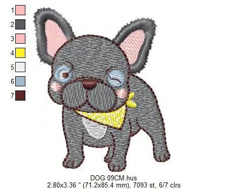 French bulldog embroidery designs - Dog embroidery design machine embroidery pattern - Puppy embroidery file - baby boy embroidery download Marcia Embroidery