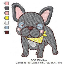 French bulldog embroidery designs - Dog embroidery design machine embroidery pattern - Puppy embroidery file - baby boy embroidery download