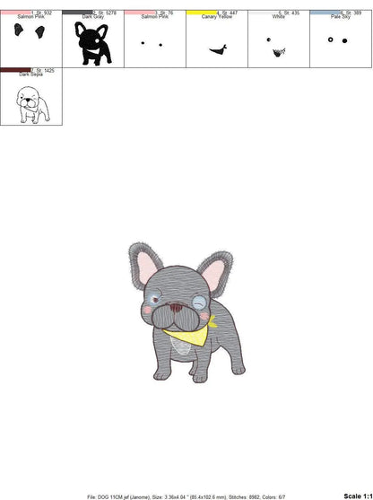 French bulldog embroidery designs - Dog embroidery design machine embroidery pattern - Puppy embroidery file - baby boy embroidery download Marcia Embroidery