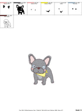 Cargar imagen en el visor de la galería, French bulldog embroidery designs - Dog embroidery design machine embroidery pattern - Puppy embroidery file - baby boy embroidery download
