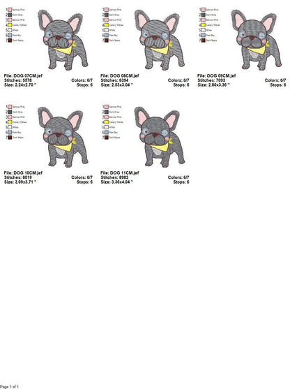 French bulldog embroidery designs - Dog embroidery design machine embroidery pattern - Puppy embroidery file - baby boy embroidery download Marcia Embroidery
