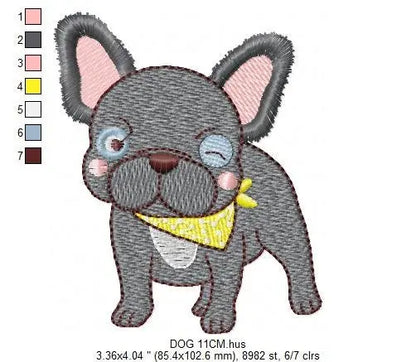 French bulldog embroidery designs - Dog embroidery design machine embroidery pattern - Puppy embroidery file - baby boy embroidery download Marcia Embroidery