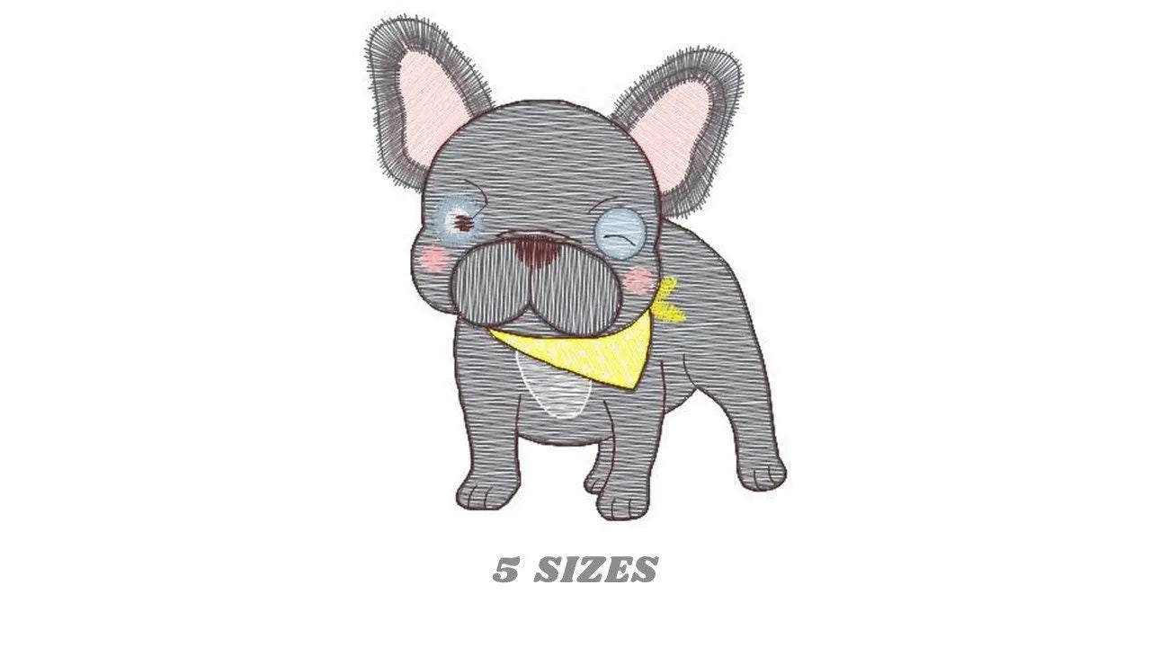 French bulldog embroidery designs - Dog embroidery design machine embroidery pattern - Puppy embroidery file - baby boy embroidery download Marcia Embroidery