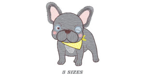 French bulldog embroidery designs - Dog embroidery design machine embroidery pattern - Puppy embroidery file - baby boy embroidery download