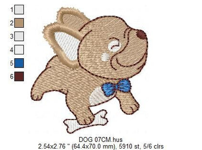 French bulldog embroidery designs - Dog embroidery design machine embroidery pattern - Puppy embroidery file - baby boy embroidery download Marcia Embroidery