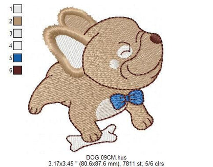 French bulldog embroidery designs - Dog embroidery design machine embroidery pattern - Puppy embroidery file - baby boy embroidery download Marcia Embroidery