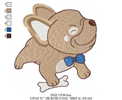 French bulldog embroidery designs - Dog embroidery design machine embroidery pattern - Puppy embroidery file - baby boy embroidery download Marcia Embroidery