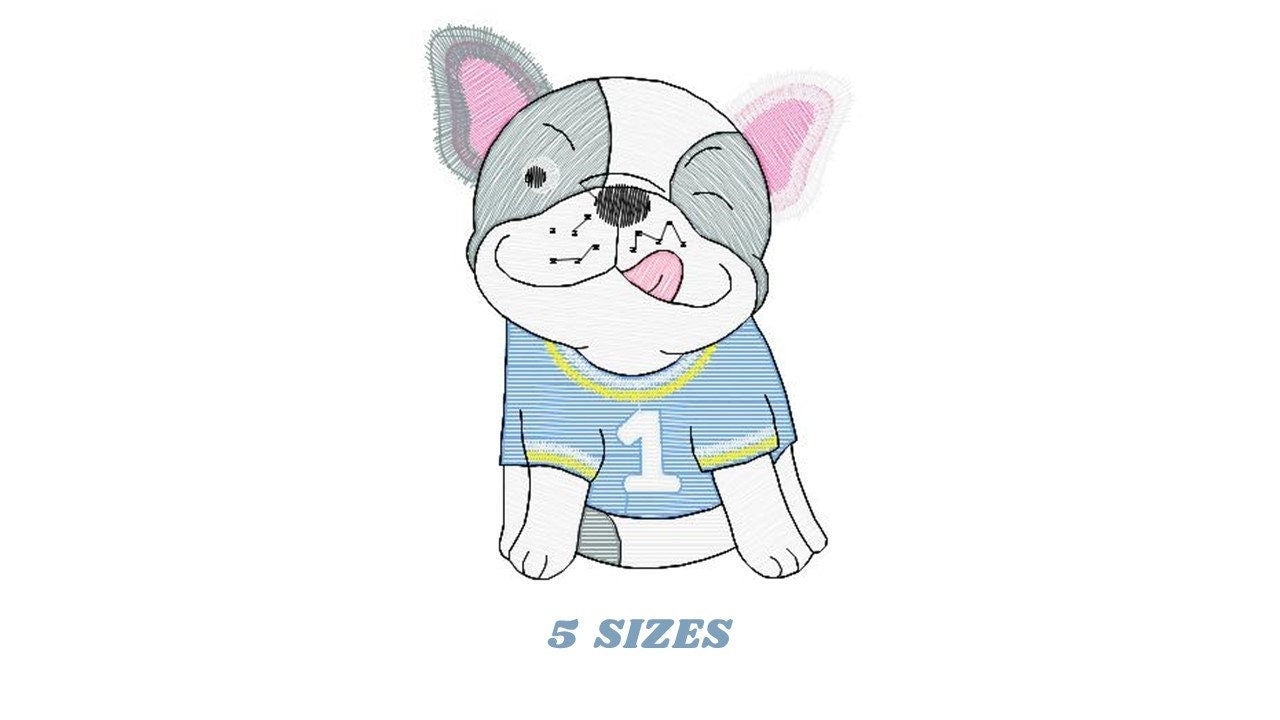 French bulldog embroidery designs - Dog embroidery design machine embroidery pattern - Puppy embroidery file - baby boy embroidery download Marcia Embroidery