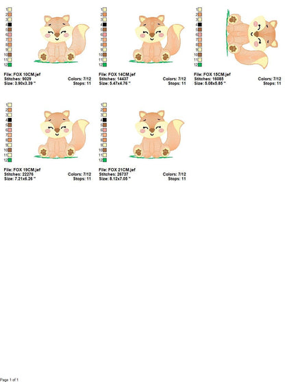 Red Fox embroidery designs - Woodland animals embroidery design machine embroidery pattern - baby girl embroidery file - instant download