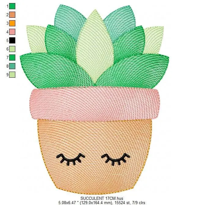 Cactus embroidery designs - Succulent embroidery design machine embroidery pattern - Mexican cactus design - Plant vase pot embroidery file Marcia Embroidery