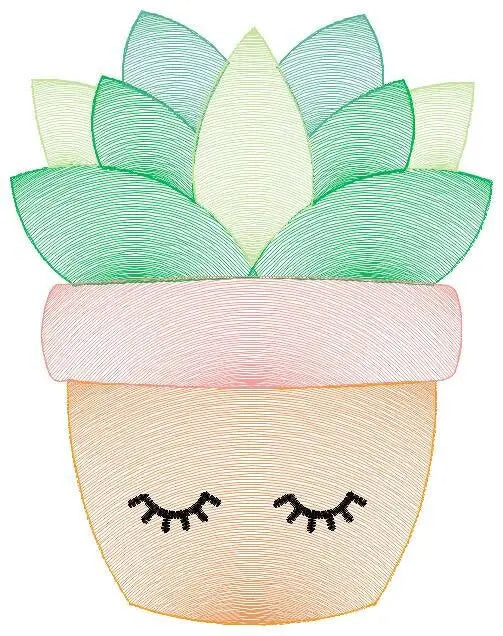 Cactus embroidery designs - Succulent embroidery design machine embroidery pattern - Mexican cactus design - Plant vase pot embroidery file Marcia Embroidery