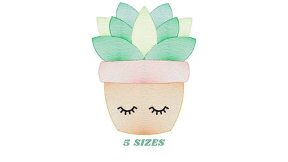 Cactus embroidery designs - Succulent embroidery design machine embroidery pattern - Mexican cactus design - Plant vase pot embroidery file Marcia Embroidery