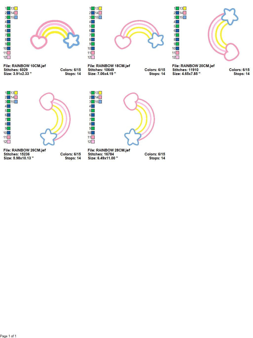 Rainbow embroidery design - Rainbow applique embroidery designs machine embroidery pattern - Baby girl embroidery file - sky rainbow cute