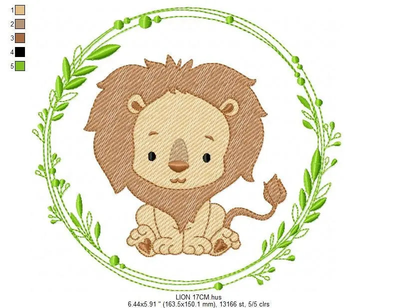 Lion embroidery designs - Safari embroidery design machine embroidery pattern - Baby boy embroidery file - Lion king embroidery download pes Marcia Embroidery