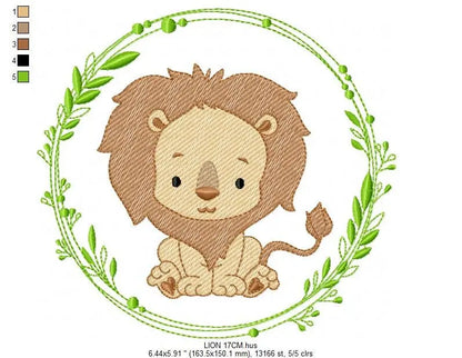 Lion embroidery designs - Safari embroidery design machine embroidery pattern - Baby boy embroidery file - Lion king embroidery download pes Marcia Embroidery