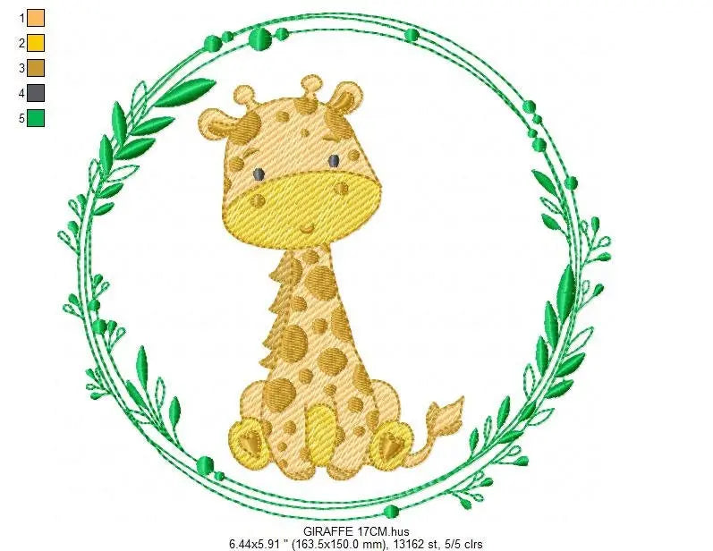 Giraffe embroidery designs - Woodland animals embroidery design machine embroidery pattern - Baby girl embroidery file - instant download Marcia Embroidery