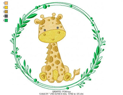 Giraffe embroidery designs - Woodland animals embroidery design machine embroidery pattern - Baby girl embroidery file - instant download Marcia Embroidery