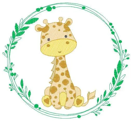 Giraffe embroidery designs - Woodland animals embroidery design machine embroidery pattern - Baby girl embroidery file - instant download Marcia Embroidery