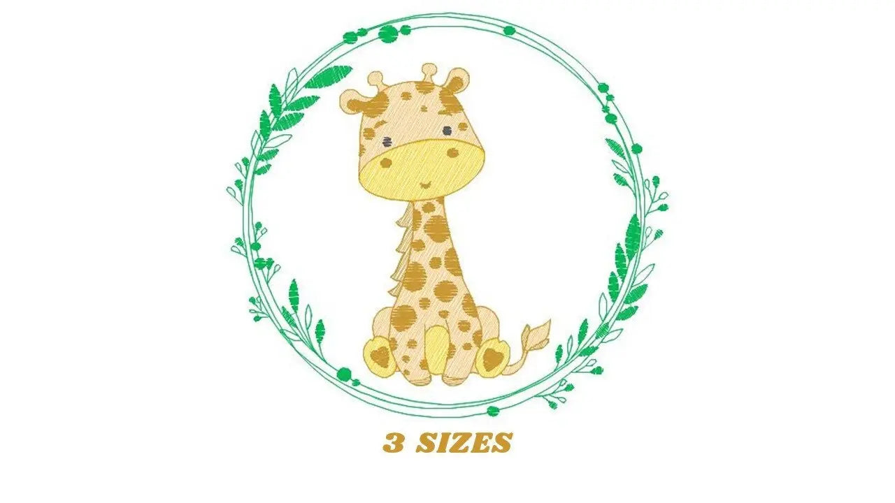 Giraffe embroidery designs - Woodland animals embroidery design machine embroidery pattern - Baby girl embroidery file - instant download Marcia Embroidery
