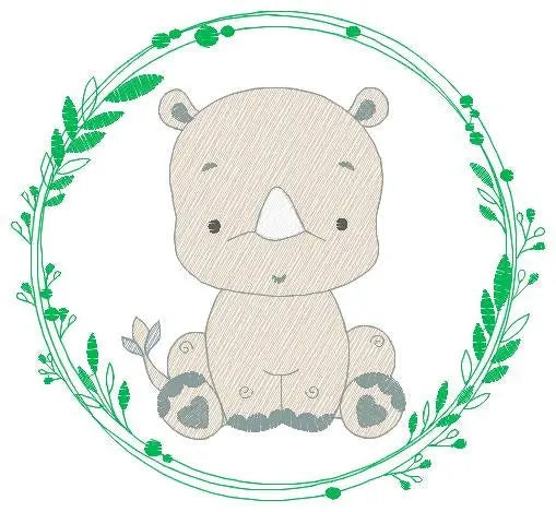 Rhino embroidery designs - Animal embroidery design machine embroidery pattern - baby boy embroidery file - girl embroidery download pes jef Marcia Embroidery