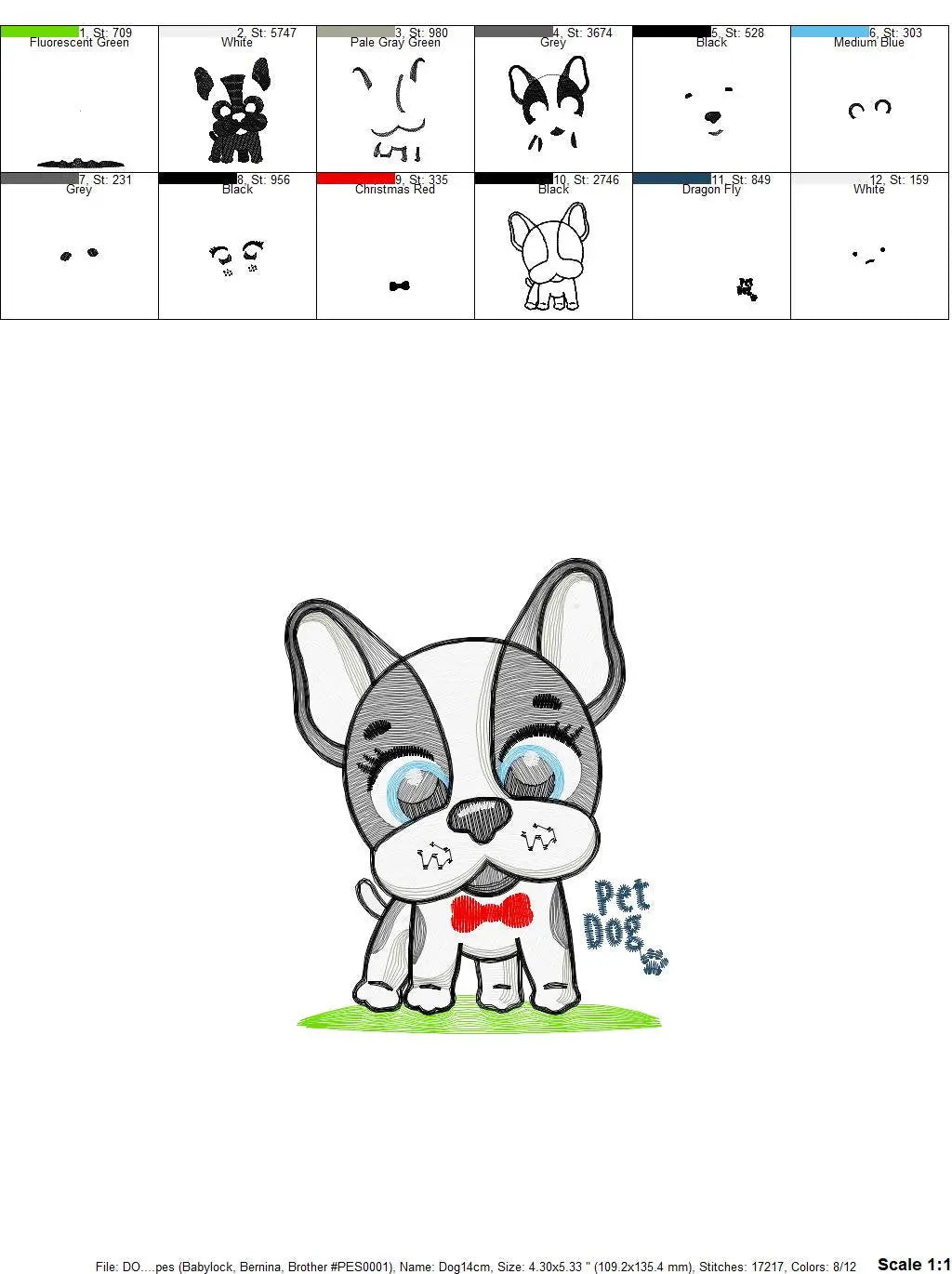 French bulldog embroidery designs - Pet Dog machine embroidery pattern - Puppy embroidery file - Instant digital download pes jef dst hus Marcia Embroidery