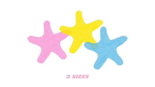 Starfish embroidery designs - Stars fish sea embroidery design machine embroidery pattern - Ocean sea rippled design - instant download pes Marcia Embroidery