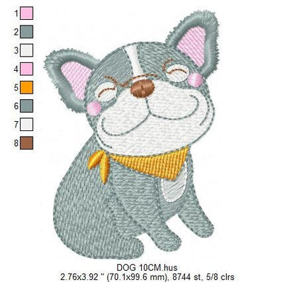 French bulldog embroidery designs - Dog embroidery design machine embroidery pattern - Puppy embroidery file - baby boy embroidery download Marcia Embroidery
