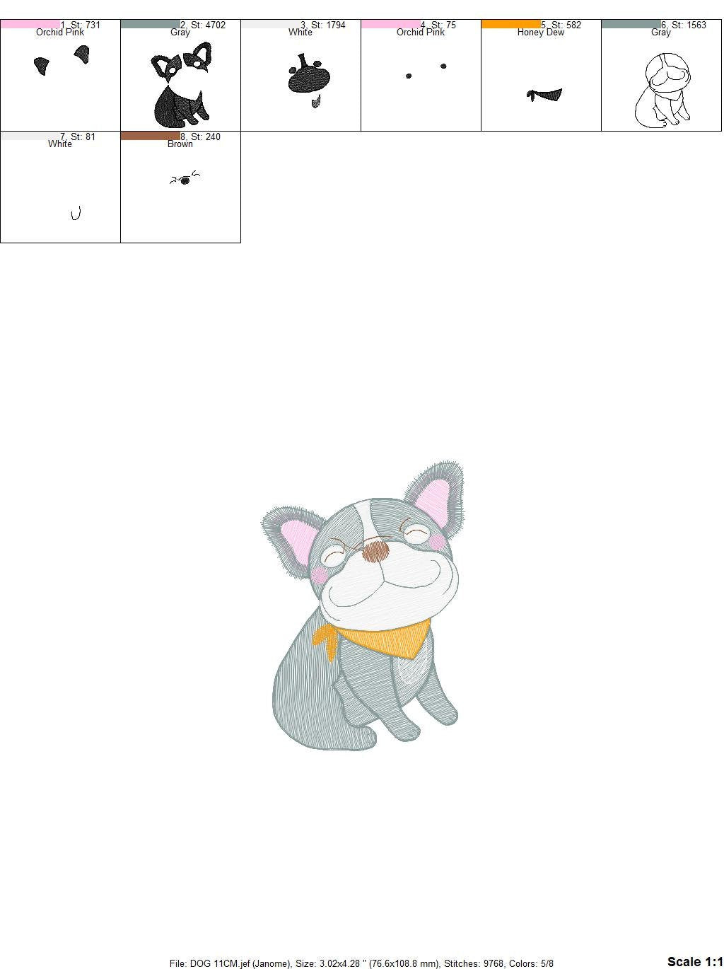 French bulldog embroidery designs - Dog embroidery design machine embroidery pattern - Puppy embroidery file - baby boy embroidery download Marcia Embroidery