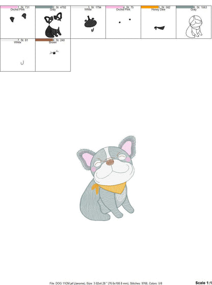 French bulldog embroidery designs - Dog embroidery design machine embroidery pattern - Puppy embroidery file - baby boy embroidery download Marcia Embroidery