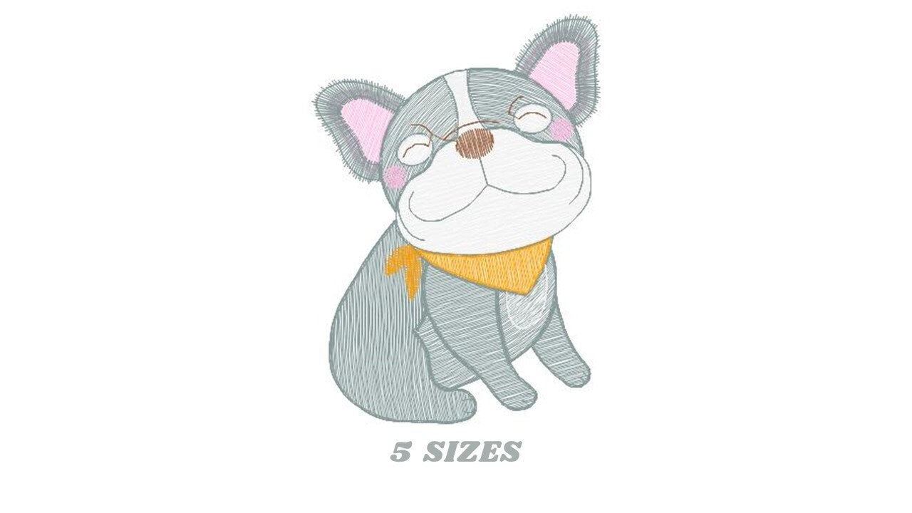 French bulldog embroidery designs - Dog embroidery design machine embroidery pattern - Puppy embroidery file - baby boy embroidery download Marcia Embroidery