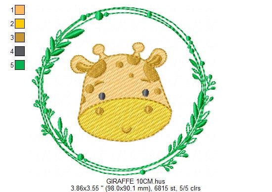 Giraffe face embroidery designs - Giraffe embroidery design machine embroidery pattern - Baby boy embroidery file - instant download pes jef - Marcia Embroidery