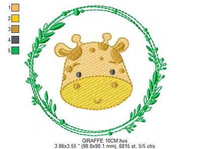 Giraffe face embroidery designs - Giraffe embroidery design machine embroidery pattern - Baby boy embroidery file - instant download pes jef - Marcia Embroidery