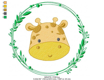 Giraffe face embroidery designs - Giraffe embroidery design machine embroidery pattern - Baby boy embroidery file - instant download pes jef - Marcia Embroidery